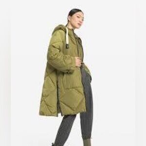 Ottodame Down Green Quilted Hooded Coat